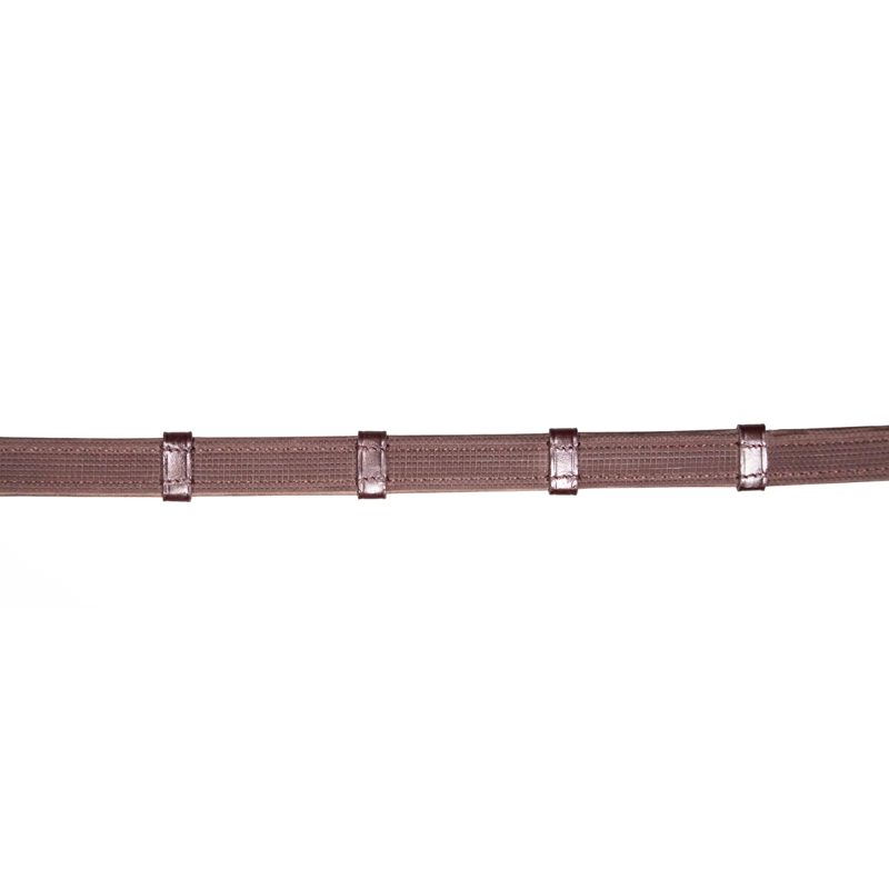 Henry James Calfskin Supergrip Reins with Stoppers - Havana Brown-1